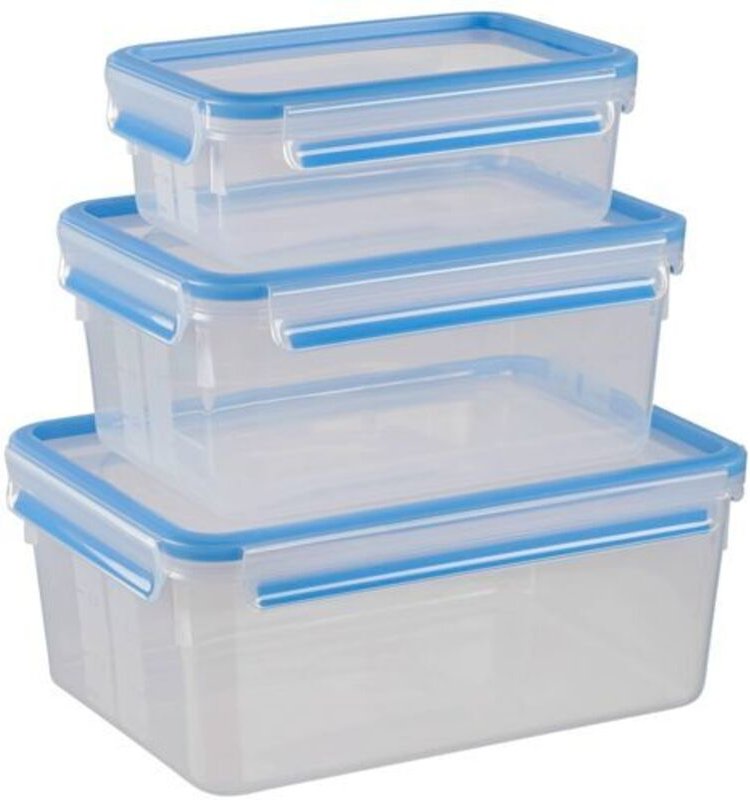 Emsa Food Clip&Close 508567 3er Set transparent/blau