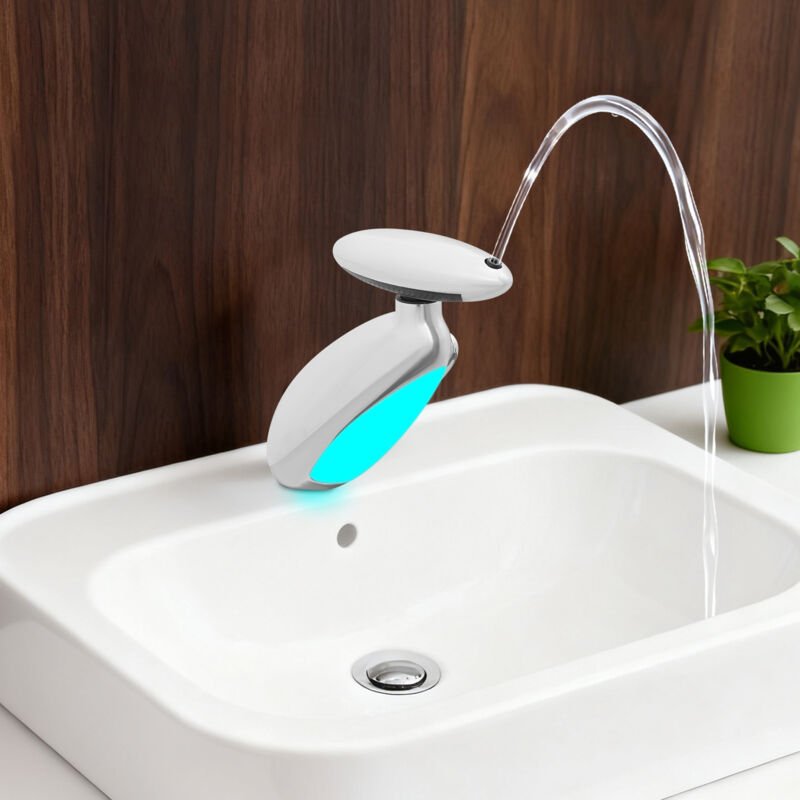 Badarmatur, LED-Waschtischarmatur Wasserhahn Bad 3 Modus, LED Waschtischarmatur mit ausziehbarer brause, Wasserfall Misc...