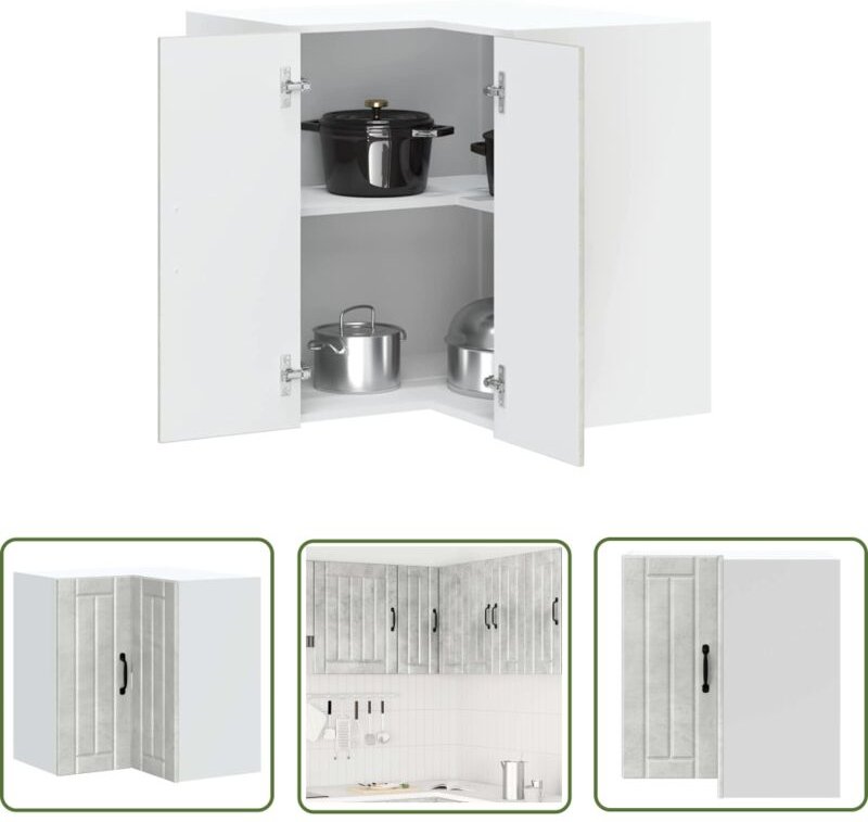 The Living Store - vidaXL Küchen-Eckhängeschrank Lucca Betongrau Holzwerkstoff