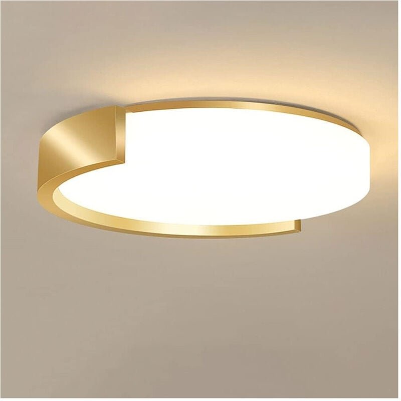 Trade Shop Traesio - Trade Shop - LED-Deckenleuchte 24 w Gold Circle Modernes Design Runde Deckenleuchte Kaltlicht 50125...