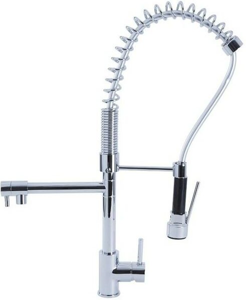 Küchenmischbatterie mit verchromter Dusche, h. 66 x 32 cm