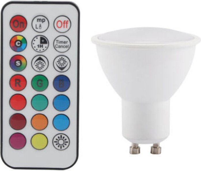 Neue GU10 3W RGB warmweiße LED-Farbwechsellampe mit Fernbedienung