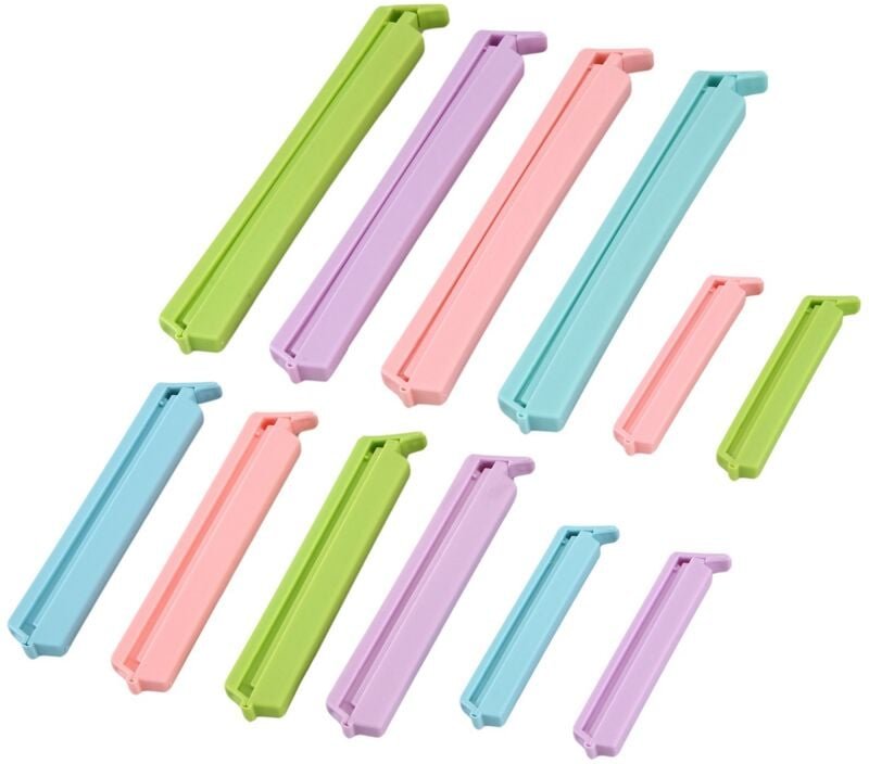 Tlily - 12X Kunststoff Lebensmittel Sealer Tasche Clips Küche Lebensmittel Abdichtung Klemme s,m,l