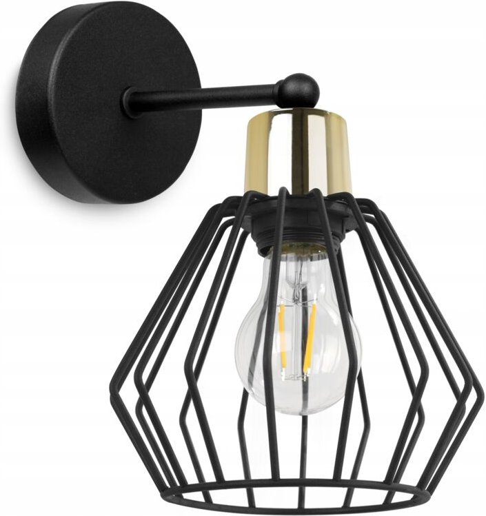 Wandleuchte, Quadratische Lampe, Metallleuchte, Draht, Led