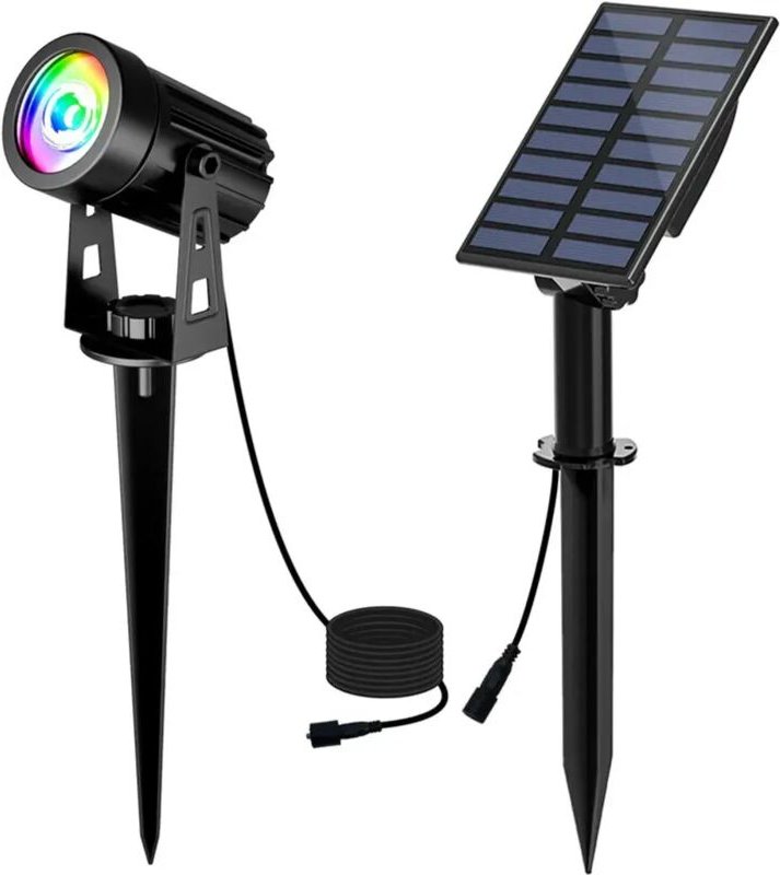 1er-Pack Solar-Gartenfluter für den Außenbereich, IP65 wasserdicht, RGB-LED