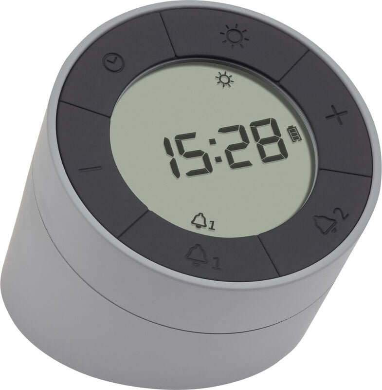 60.2029.10 Quarz Wecker Grau, Anthrazit Alarmzeiten 2 - Tfa Dostmann