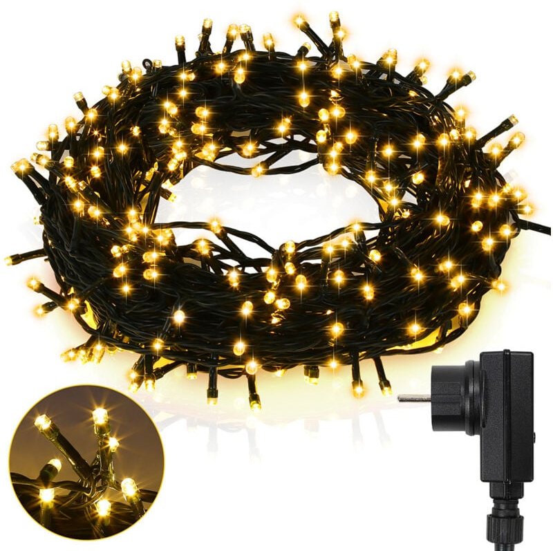Wolketon 20m 200 LED Lichterkette Eisregen Weihnachten Hochzeit Party Garten Deko 8 Lichtmodi Warmweiß IP44 Wasserdicht