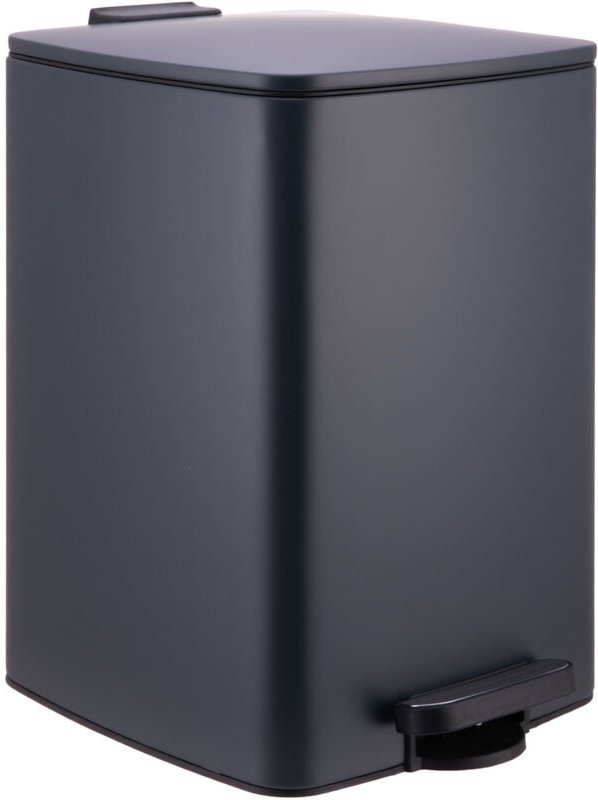 Thumbnail - Relaxdays Mülleimer Küche, 20 l, Absenkautomatik, entnehmbarer Inneneimer, mattes Metall, eckiger Treteimer, dunkelgrau