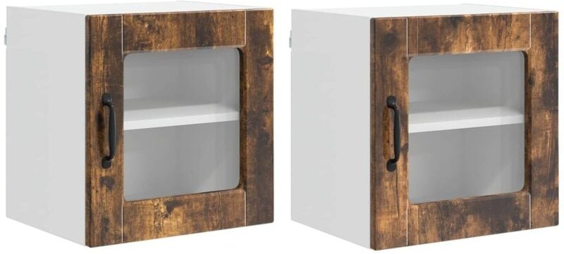 Küchenschrank mit Regal 2 pcs Geräucherte Eiche 40 x 31 x 40 cm vidaXL