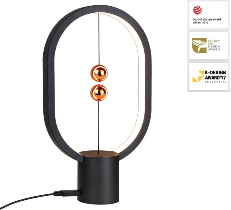 LED-Nachtleuchte, schwarze Tischlampe, Design Heng Balance, moderne Tischlampe, kleine magnetische Dekolampe mit usb für...