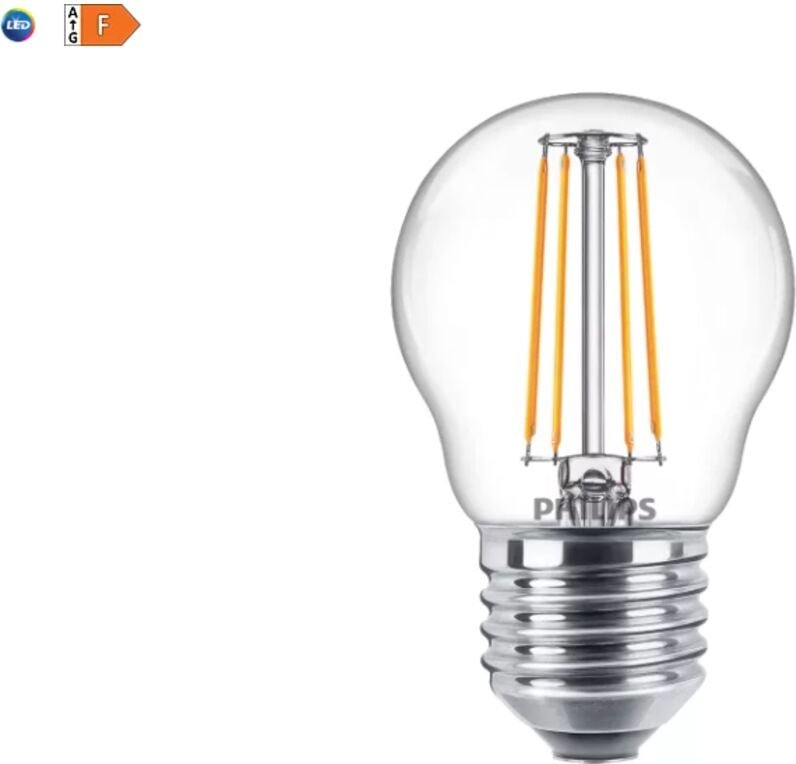 Sphärische led-glühbirne glas e27 4,3w philedlus40g2 warmweiß