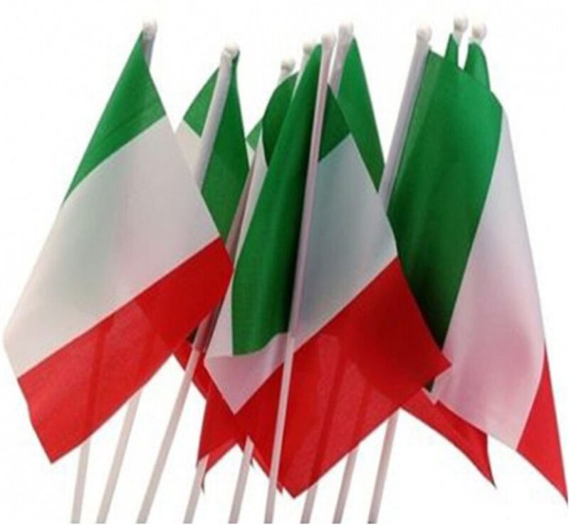 Trade Shop Traesio - Trade Shop - 3 bandiere mit asta 45X30 italian tricolore nationales europäischen mondial -