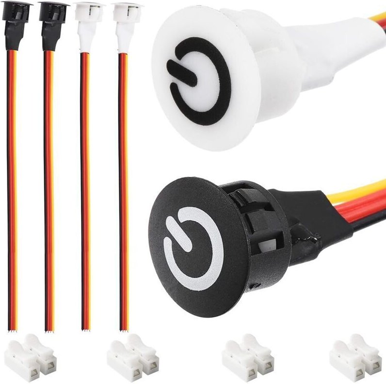 Stück LED-Touch-Dimmer DC 5V-12V, integrierter Helligkeitsregler für Schreibtischlampenleisten, schwarz und weiß, mit Ta...