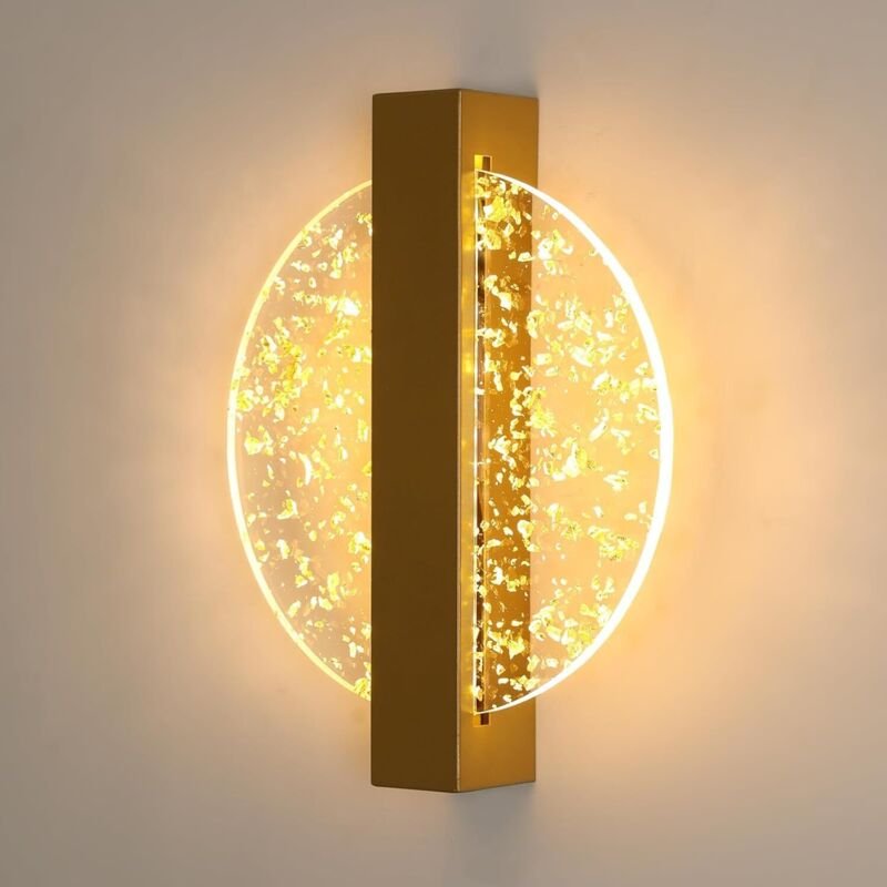 Thumbnail - LED-Innenwandleuchte, 12 W, 1150 lm, moderne goldene Wandlampe, Acryl-Innenwandleuchte für Schlafzimmer, Wohnzimmer, Tre...