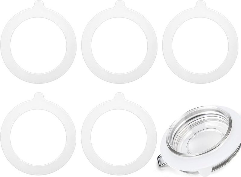 CCYKXA Set mit 6 Ersatz-Silikondichtungsringen für Einmachgläser, weiß, luftdicht, für Deckel von Einmachgläsern, 70 x 9...