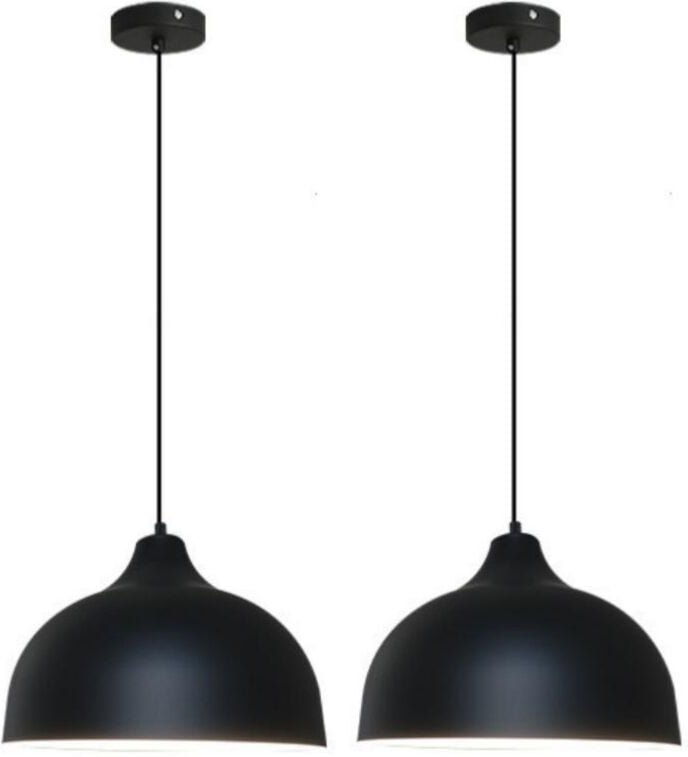 Wottes - Retro Industrial Pendelleuchte Innenbereich Hängeleuchte Metall Kronleuchter Schwarz für Café Küche Bar 2 Stück...