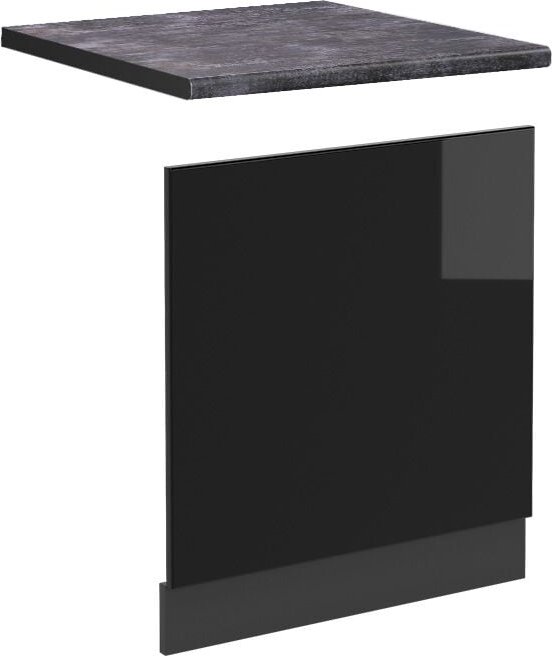Vicco - Frontblende R-Line, Schwarz Hochglanz, 60 cm , ap Anthrazit