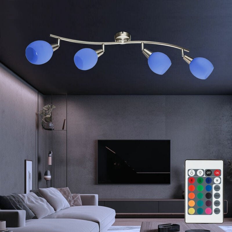 Deckenlampe Deckenleuchte Spotlampe Wohnzimmerleuchte, Fernbedienung Farbwechsler dimmbar Spots beweglich, LED 3W 180Lm ...