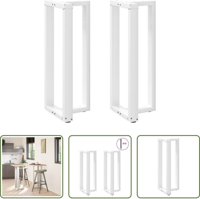 Tischbeine - Bartischbeine T-Form 2 Stk. Weiß 50x35x(100-101) cm Stahl