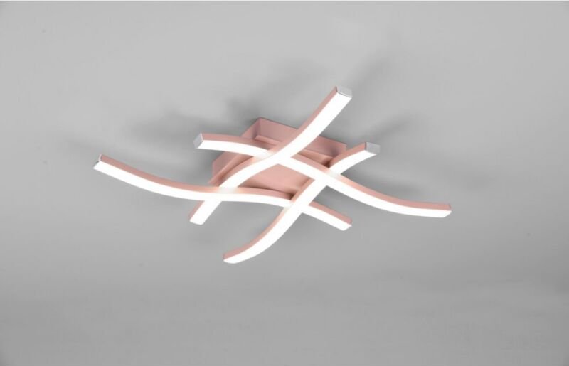 Plafoniera Moderna Design Hashtag Route Oro Rosa Led 4000k Trio Lighting