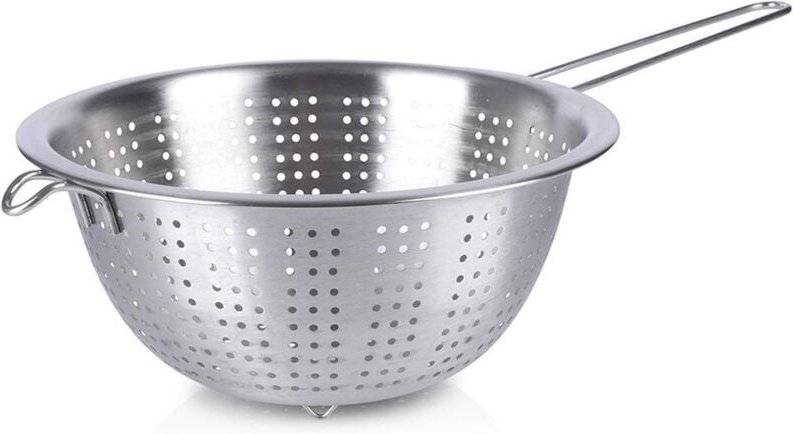 Round kitchen strainer 21 cm - stainless steel handle versatile