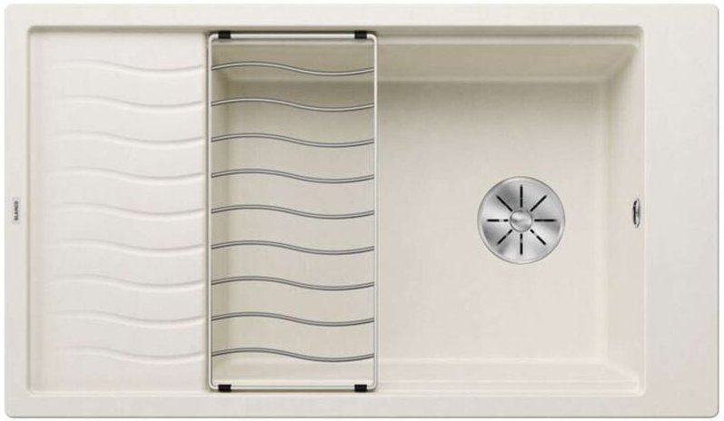 Elon xl 8 - Silgranitspüle, 86x50 cm, mit Zubehör, InFino, soft weiß 527072 - Blanco