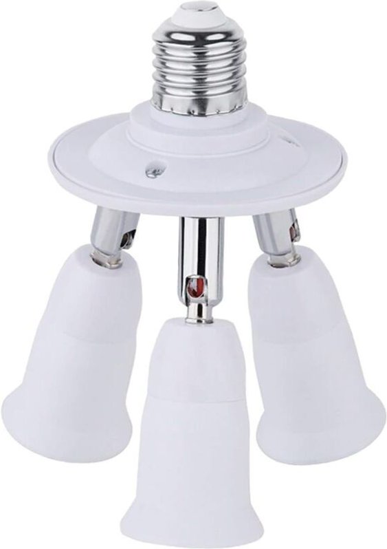 3-in-1 E27 Studio-Adapter, Dreifach-Schraubfassung für LED-Lampen, Dreifach-Deckenleuchtenfassung, Mehrfach-E27-Fassung ...
