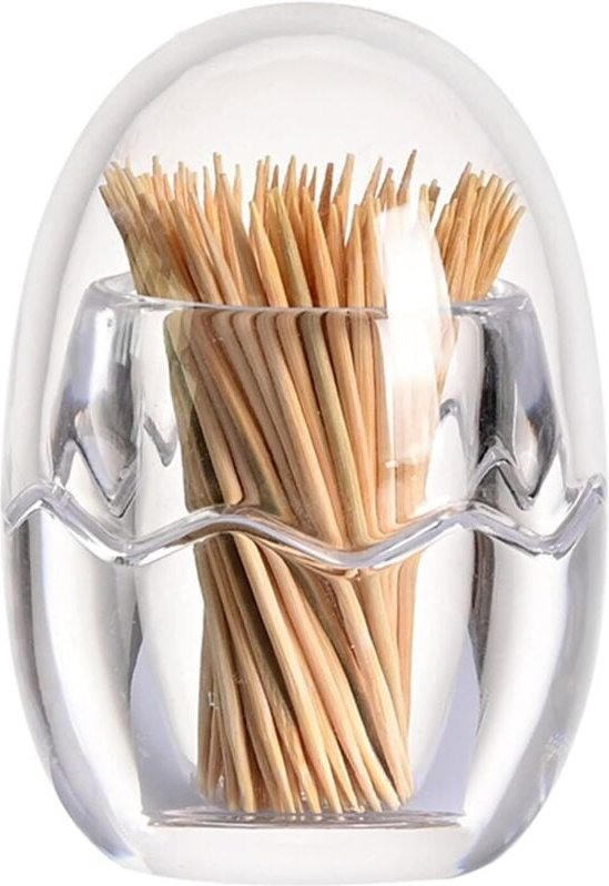 Stück Acryl-Zahnstocherhalter, eiförmige Zahnstocherbox, transparenter Zahnstocherhalter, Zahnstocheraufbewahrungsbox, g...
