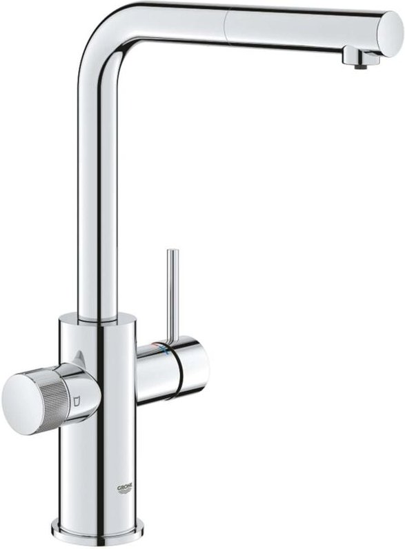 Blue Pure - Spültischarmatur Minta mit Filterfunktion und ausziehbarer Brause, Chrom 30601000 - Grohe