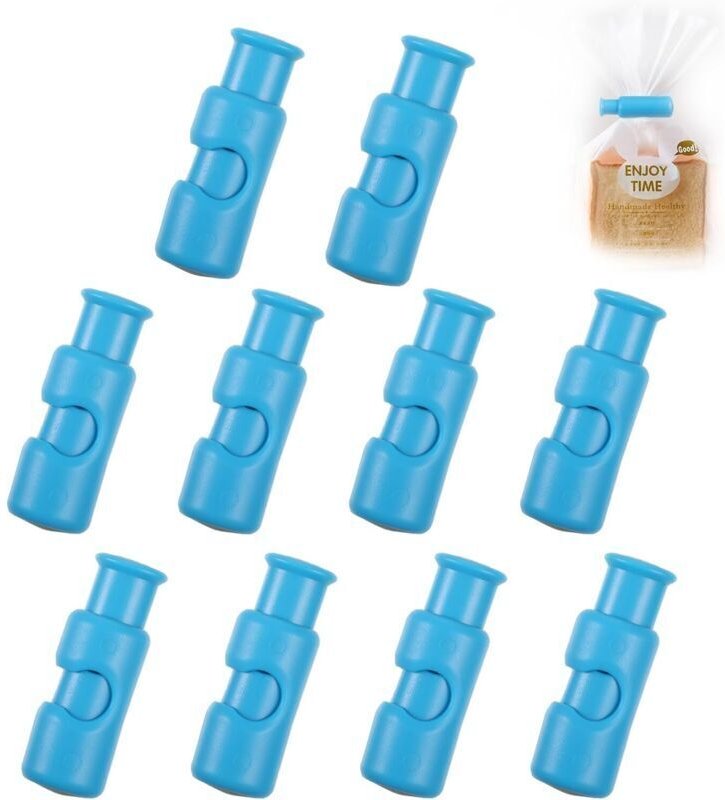 10er-Pack Gefrierbeutel-Verschlussclips, wiederverwendbare Beutelclips für offene Lebensmittel und Snacks, blau