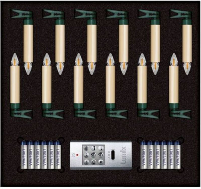 Krinner Lumix Superlight Flame Mini Elfenbein 12er Set