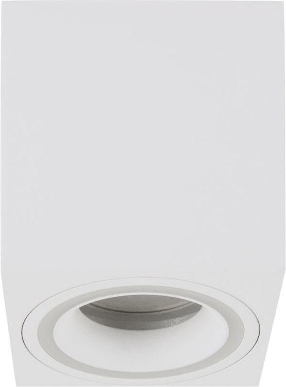 INDI D GU10 Vierkantrohr-Deckenaufbauleuchte, weiß