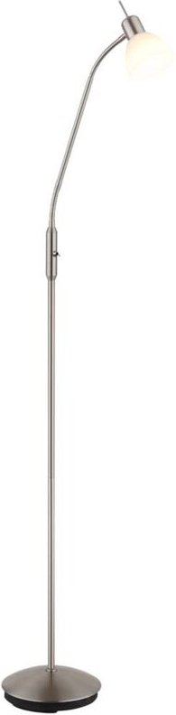 Stehlampe Standleuchte Bürolampe Metall Nickel matt LED Flexarm H 150 cm