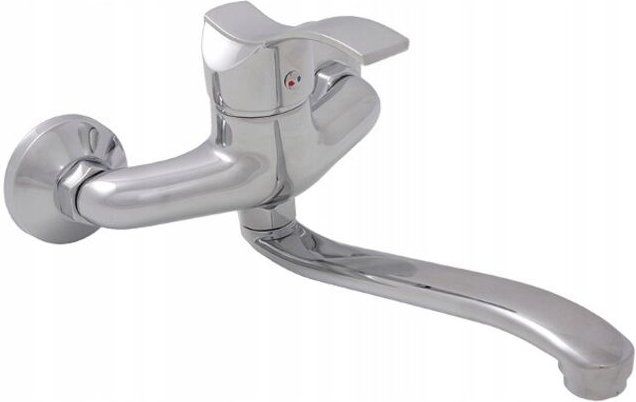 Argo Chrom-Wand-Küchenarmatur mit schwenkbarem Auslauf