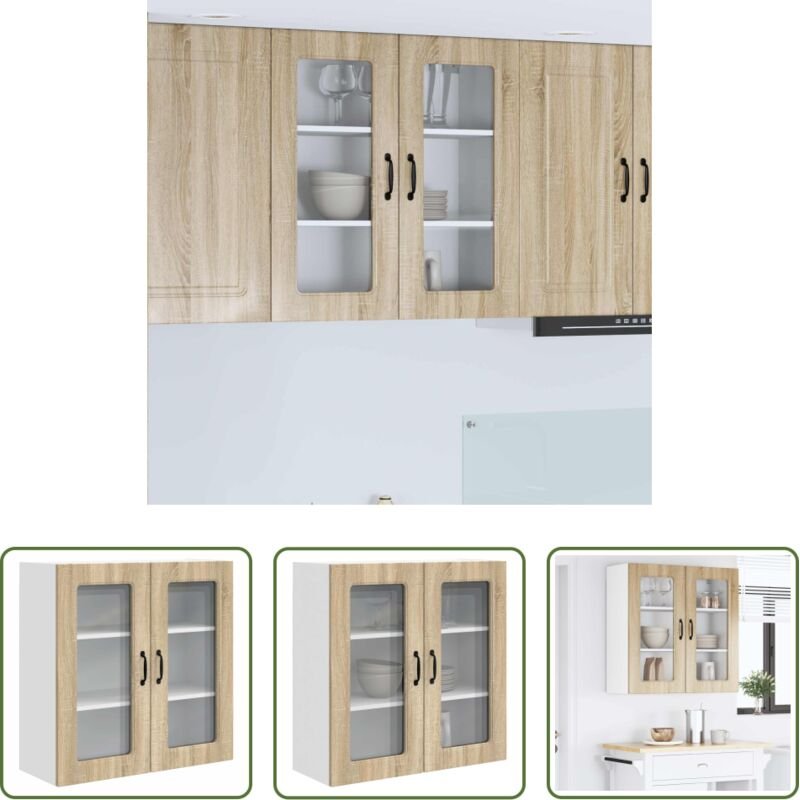 Küchenwandschrank - Küchenschrank Kalmar Sonoma-Eiche 80 x 31 x 80 cm Holzwerkstoff
