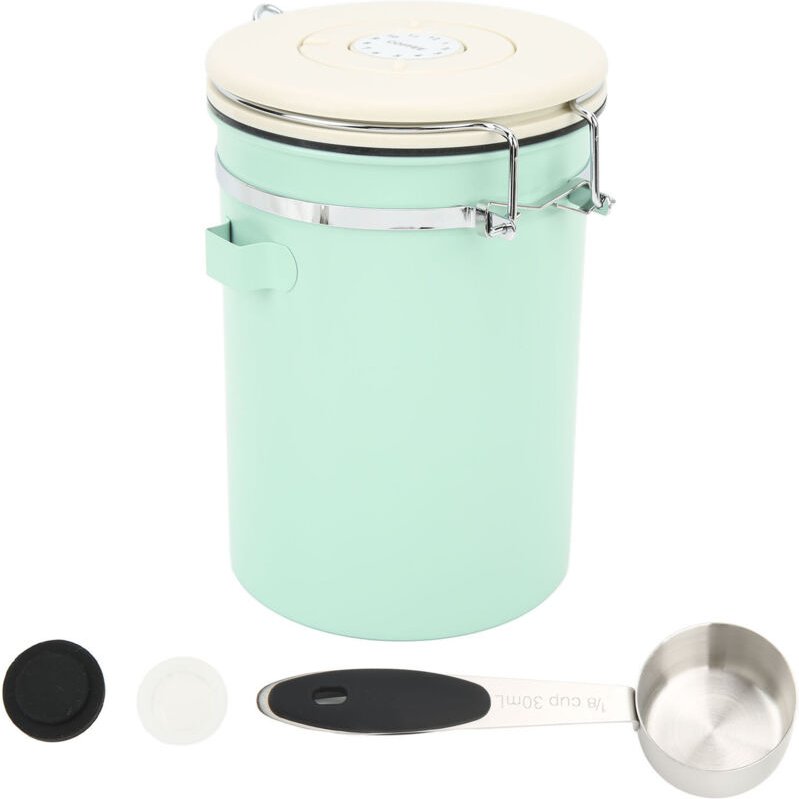 SUNGOOYUE Mintgrüne, luftdichte Edelstahl-Kaffeedose mit Datumsrad zur Aufbewahrung von Tee und Nüssen (-3118220267213)