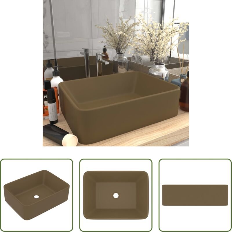 Mattcreme Waschbecken - Luxus-Waschbecken Matt Creme 41x30x12 cm Keramik