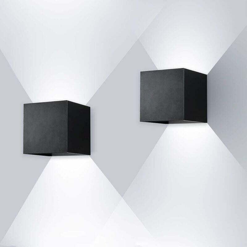 ENCOFT 2 Stück 12 W COB LED-Wandleuchte für drinnen und draußen, IP67 wasserdichte Aluminium-Wandlampe mit einstellbarem...