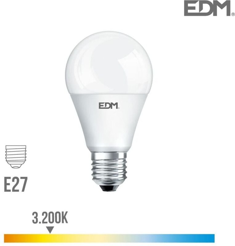 EDM - Standard LED-Glühbirne E27 17 w 1800 lm 3200 k warmes Licht Ø6,5 x 12,5 cm