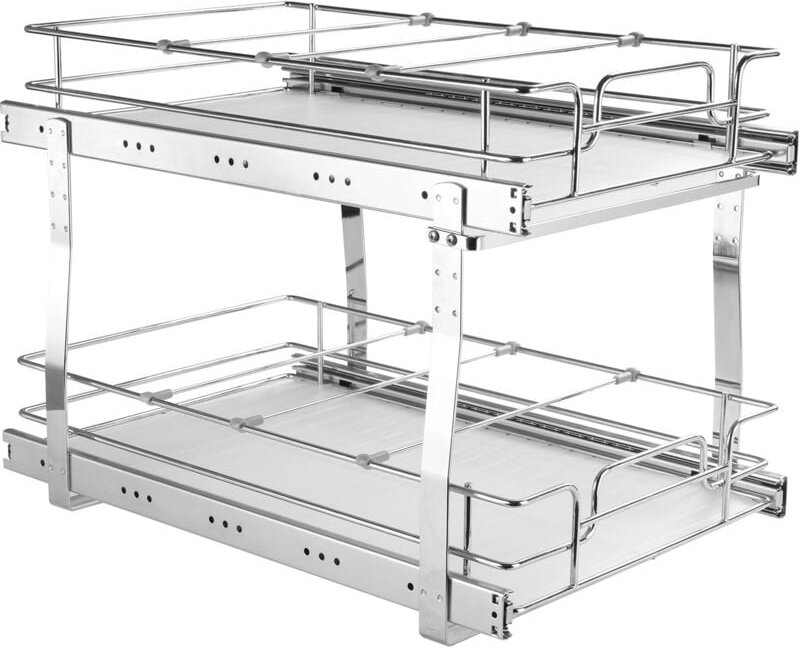 2-stufiger, 13 b x 21 t ausziehbarer Schrank-Organizer, robuste ausziehbare Vorratsregale, ausziehbare Schubladen aus ve...