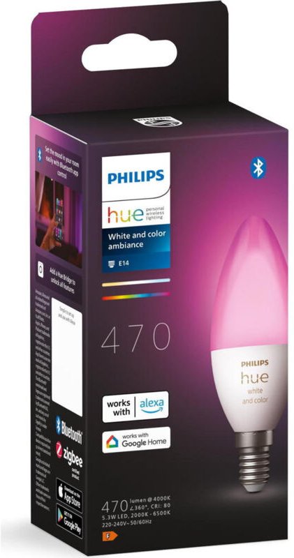Philips Hue - led Kerze E14 bt 5,3W 470lm White Color Ambiance