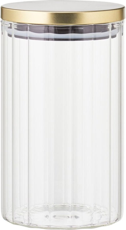 Glasgefäß mit Golddeckel, 1000 ml