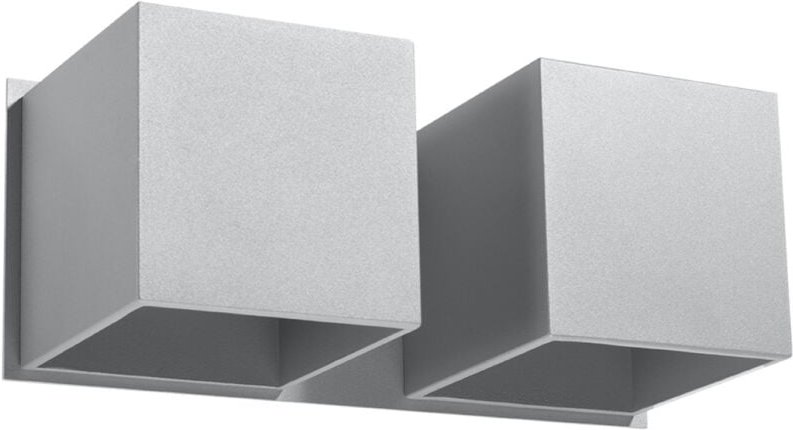 Twin Square Up & Down Wall Lamp Grey G9 Twin Square Up & Down Wandleuchte Grau G9