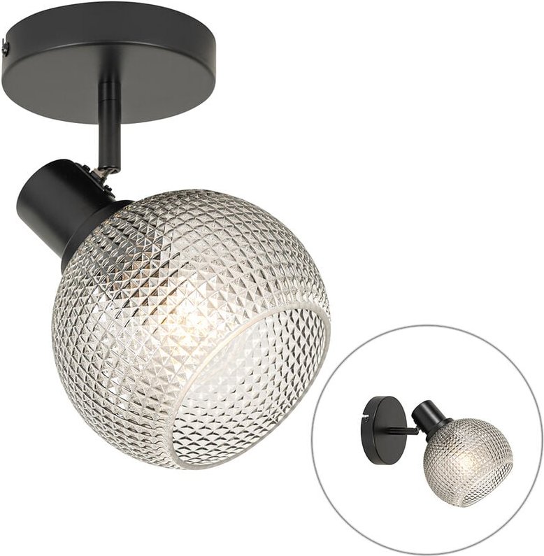 Designspot schwarz mit Rauchglas - Chico