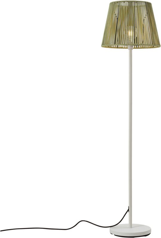 Qazqa - Outdoor-Stehleuchte weiß mit grünem Seilschirm IP44 - Virginia Jayla