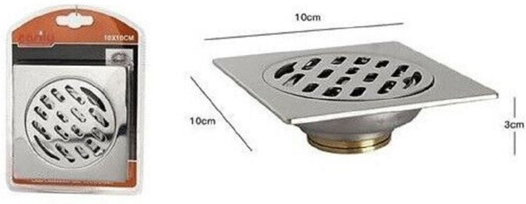 Trade Shop Traesio - Trade Shop - bodenduschablauf mit siphon aus messing 10 x 10 cm badezimmer-stöpsel -