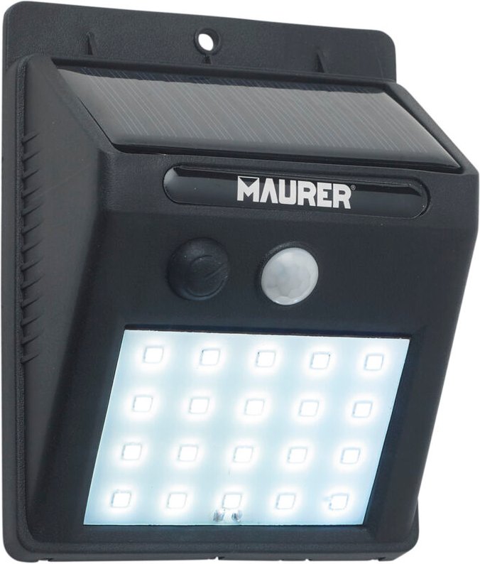 Aplique Solar led 200 Lumenes, IP65 Con Sensor Movimiento y Crepuscular