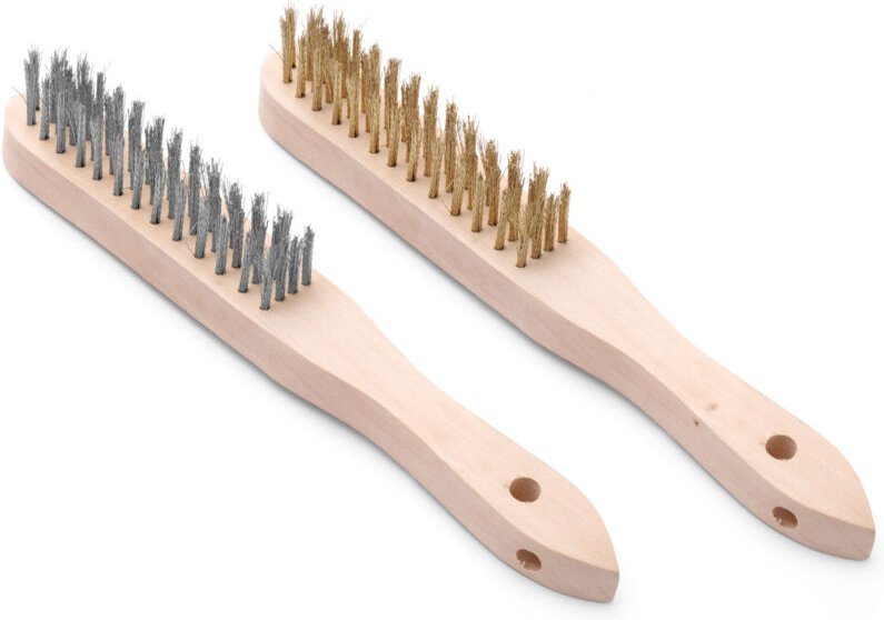 Drahtbürsten-Set aus Messing und Edelstahl - 2 Stk., 2 Stk., (L)290mm - Hendi