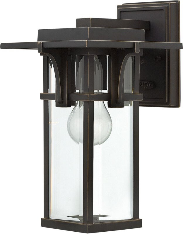 Manhattan - 1 Leichte kleine Wandlaterne für den Außenbereich, leicht ölgerieben, Bronze IP44, E27 - Elstead