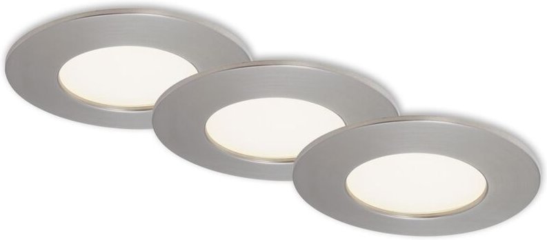 Briloner - led Einbauleuchte 3er Set 4000K 600lm 4,8W silber Kunststoff Ø8,5cm
